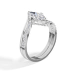 Marquise Bypass Pave Lab Grown Diamond Zephyra Engagement Ring