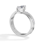 Marquise Bypass Pave Lab Grown Diamond Zephyra Engagement Ring