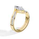 Marquise Bypass Pave Lab Grown Diamond Zephyra Engagement Ring