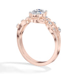 Oval Leaf-Motif Lab Grown Diamond Elowen Engagement Ring