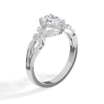 Oval Leaf-Motif Lab Grown Diamond Elowen Engagement Ring