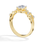 Oval Leaf-Motif Lab Grown Diamond Elowen Engagement Ring
