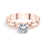Round Scalloped-Band Lab Grown Diamond Ondara Engagement Ring