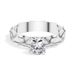 Round Scalloped-Band Lab Grown Diamond Ondara Engagement Ring