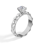 Round Scalloped-Band Lab Grown Diamond Ondara Engagement Ring
