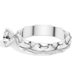 Round Scalloped-Band Lab Grown Diamond Ondara Engagement Ring