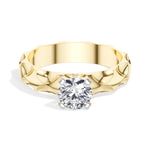 Round Scalloped-Band Lab Grown Diamond Ondara Engagement Ring