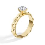 Round Scalloped-Band Lab Grown Diamond Ondara Engagement Ring