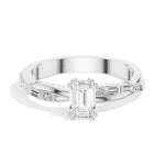 Emerald Cut Twist-Band Lab Grown Diamond Esmera Engagement Ring