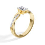 Emerald Cut Twist-Band Lab Grown Diamond Esmera Engagement Ring