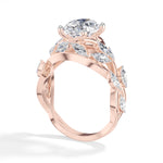 Oval Leaf-Vine Lab Grown Diamond Fioria Engagement Ring