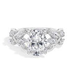 Oval Leaf-Vine Lab Grown Diamond Fioria Engagement Ring