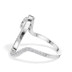 Oval pave setting lab grown diamond comet ring
