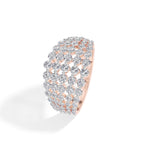 Multi row cluster band round lab grown diamond soleil ring