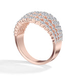 Multi row cluster band round lab grown diamond soleil ring