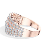 Multi row cluster band round lab grown diamond soleil ring