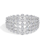 Multi row cluster band round lab grown diamond soleil ring