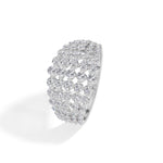 Multi row cluster band round lab grown diamond soleil ring