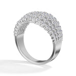 Multi row cluster band round lab grown diamond soleil ring