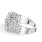 Multi row cluster band round lab grown diamond soleil ring