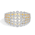 Multi row cluster band round lab grown diamond soleil ring
