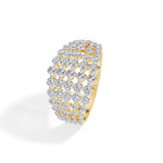 Multi row cluster band round lab grown diamond soleil ring