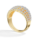 Multi row cluster band round lab grown diamond soleil ring