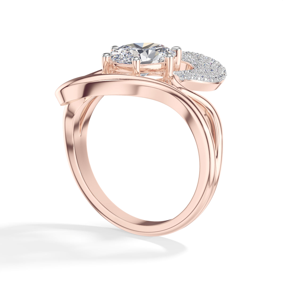 Split shank design oval lab grown diamond marea ring