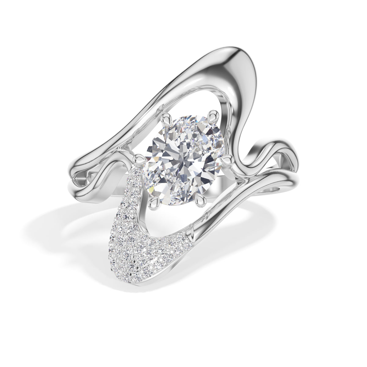 Split shank design oval lab grown diamond marea ring