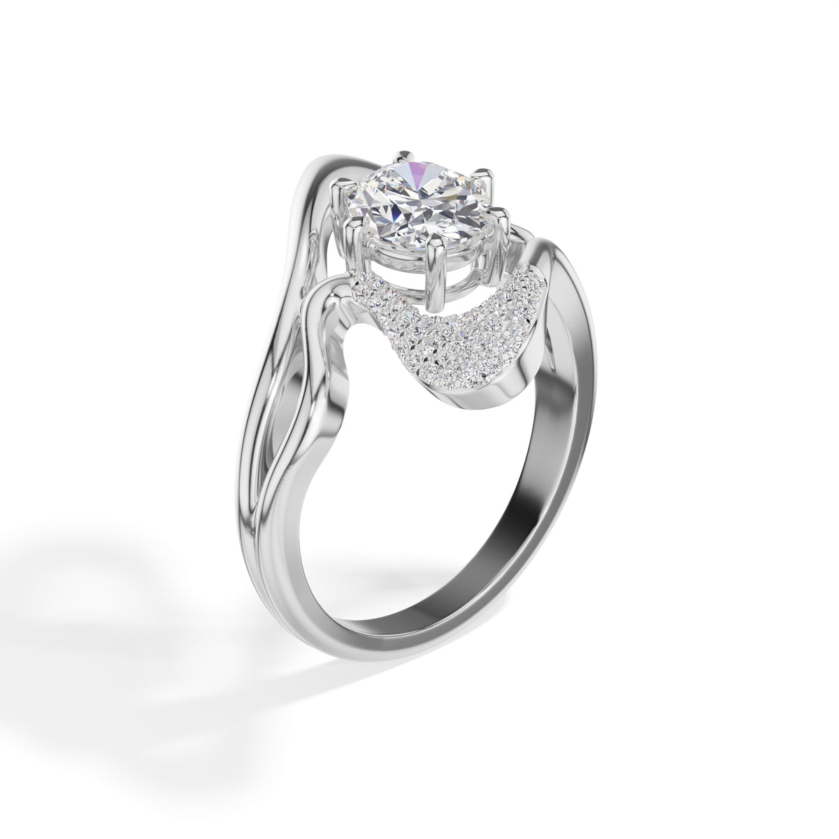 Split shank design oval lab grown diamond marea ring