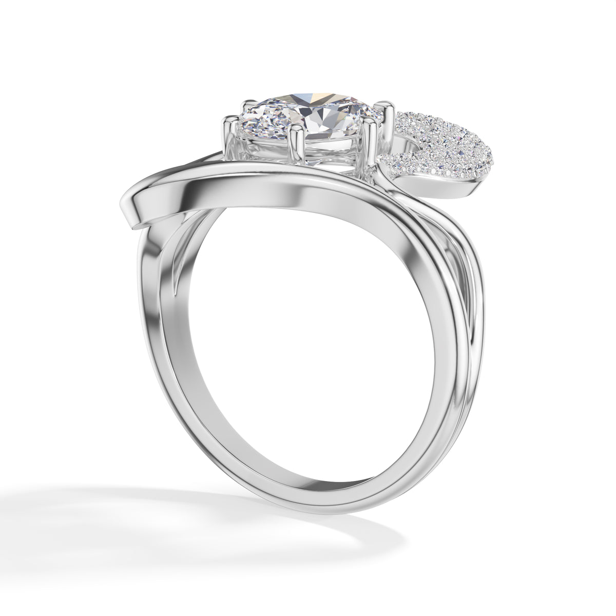 Split shank design oval lab grown diamond marea ring