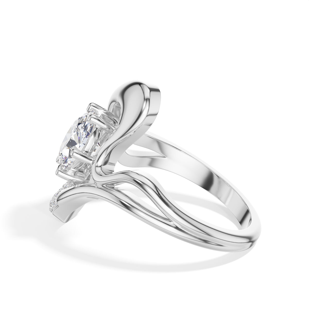 Split shank design oval lab grown diamond marea ring