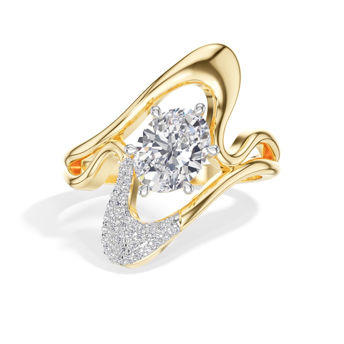 Split shank design oval lab grown diamond marea ring