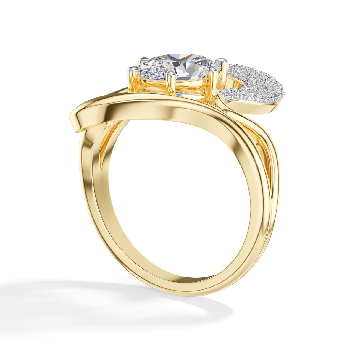 Split shank design oval lab grown diamond marea ring