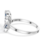 Blue stone pear butterfly lab grown diamond papillon ring