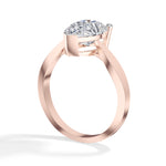 Rose Gold 3Ct Classic Solitaire Prong Setting Pear Lab Grown Diamond Zynor Ring