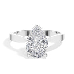 White Gold 3Ct Classic Solitaire Prong Setting Pear Lab Grown Diamond Zynor Ring