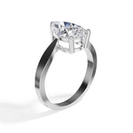 White Gold 3Ct Classic Solitaire Prong Setting Pear Lab Grown Diamond Zynor Ring