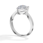 White Gold 3Ct Classic Solitaire Prong Setting Pear Lab Grown Diamond Zynor Ring