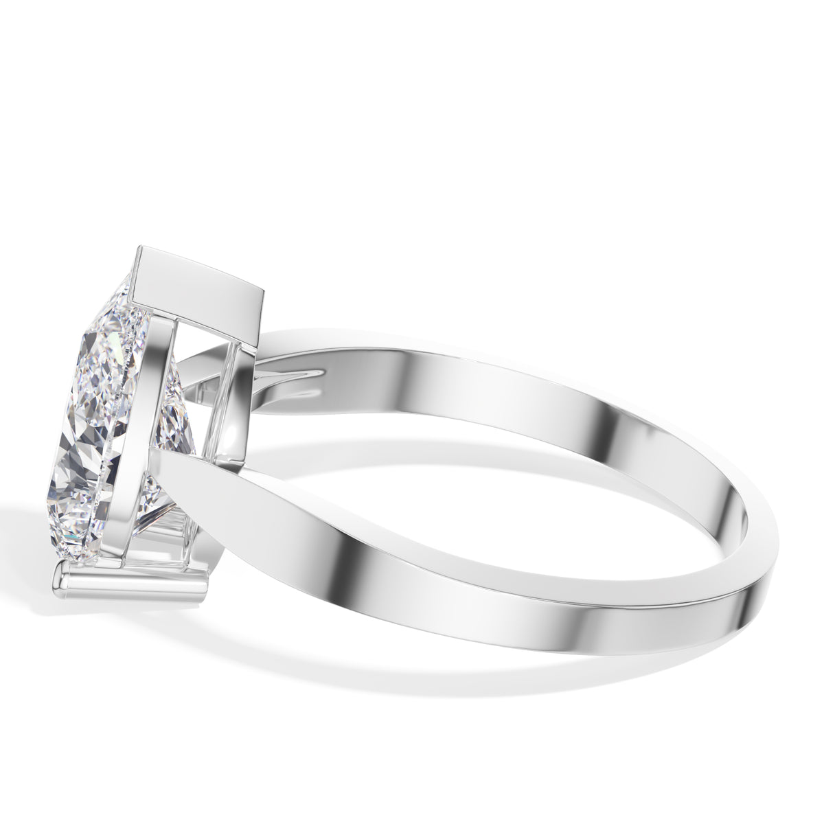 White Gold 3Ct Classic Solitaire Prong Setting Pear Lab Grown Diamond Zynor Ring