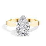 Yellow Gold 3Ct Classic Solitaire Prong Setting Pear Lab Grown Diamond Zynor Ring