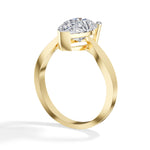 Yellow Gold 3Ct Classic Solitaire Prong Setting Pear Lab Grown Diamond Zynor Ring