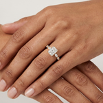 Gold 3Ct Marquise Side Stone Setting Radiant Lab Grown Diamond Leah Ring