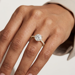 Gold 2Ct Round Cut Pave Lab Grown Diamond Lelina Ring