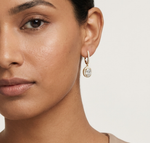 Gold 1Ct Halo Dangle Linnea Round Lab Grown Diamond Linnea Earring