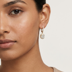 Gold 1Ct Halo Dangle Linnea Round Lab Grown Diamond Linnea Earring