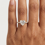 Gold 4 50 Ct Pave Solitaire Heart Lab Grown Diamond Lorvyn Ring