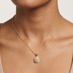 Gold Double Halo Pear Lab Grown Diamond Lyxen Pendant