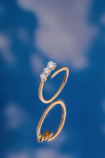 Gradual Ring Round Lab Grown Diamond Three Stone Graduating Bypass