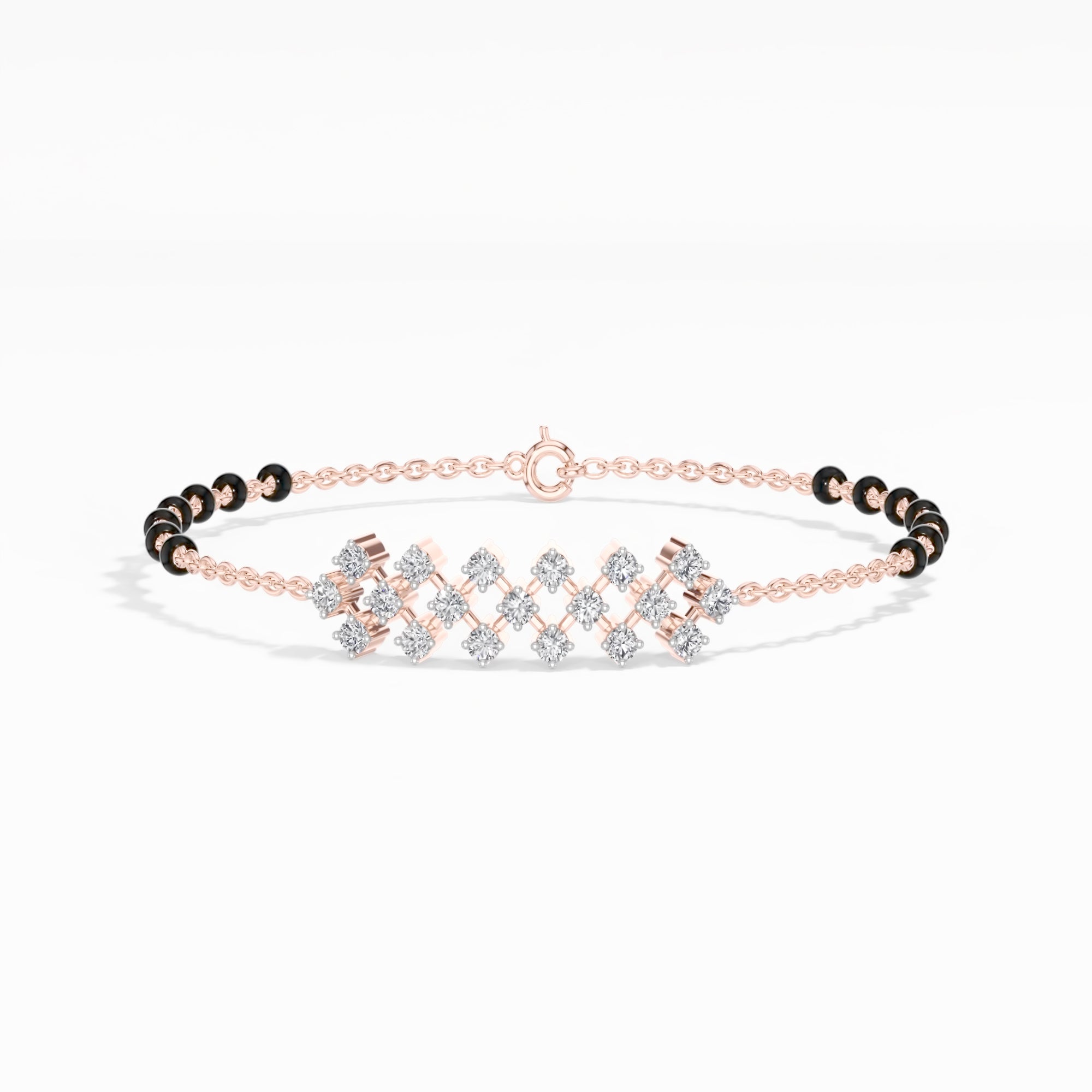 Rose Gold Floral Cluster Round Lab Grown Diamond Orlix Bracelet